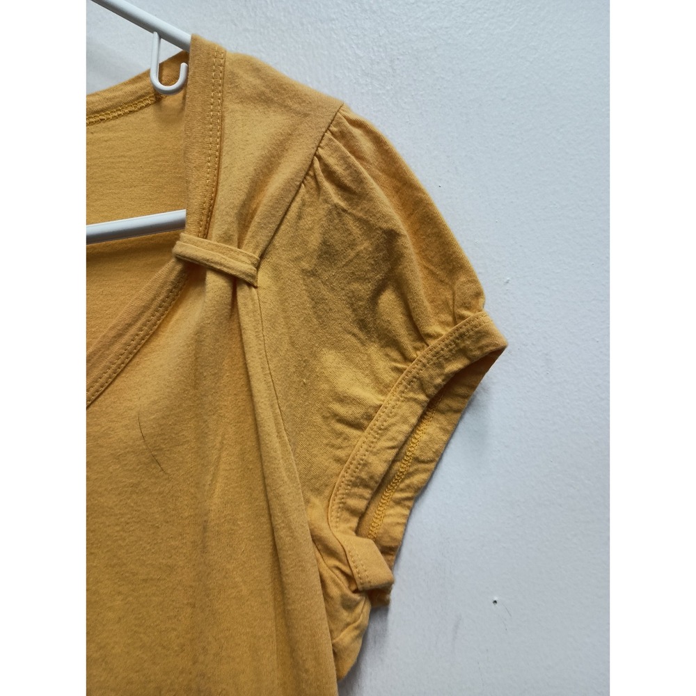 Self Esteem V-Neck Graphic T-Shirt Women XL Mustard Yellow Vintage Y2K Floral - Picture 3 of 11
